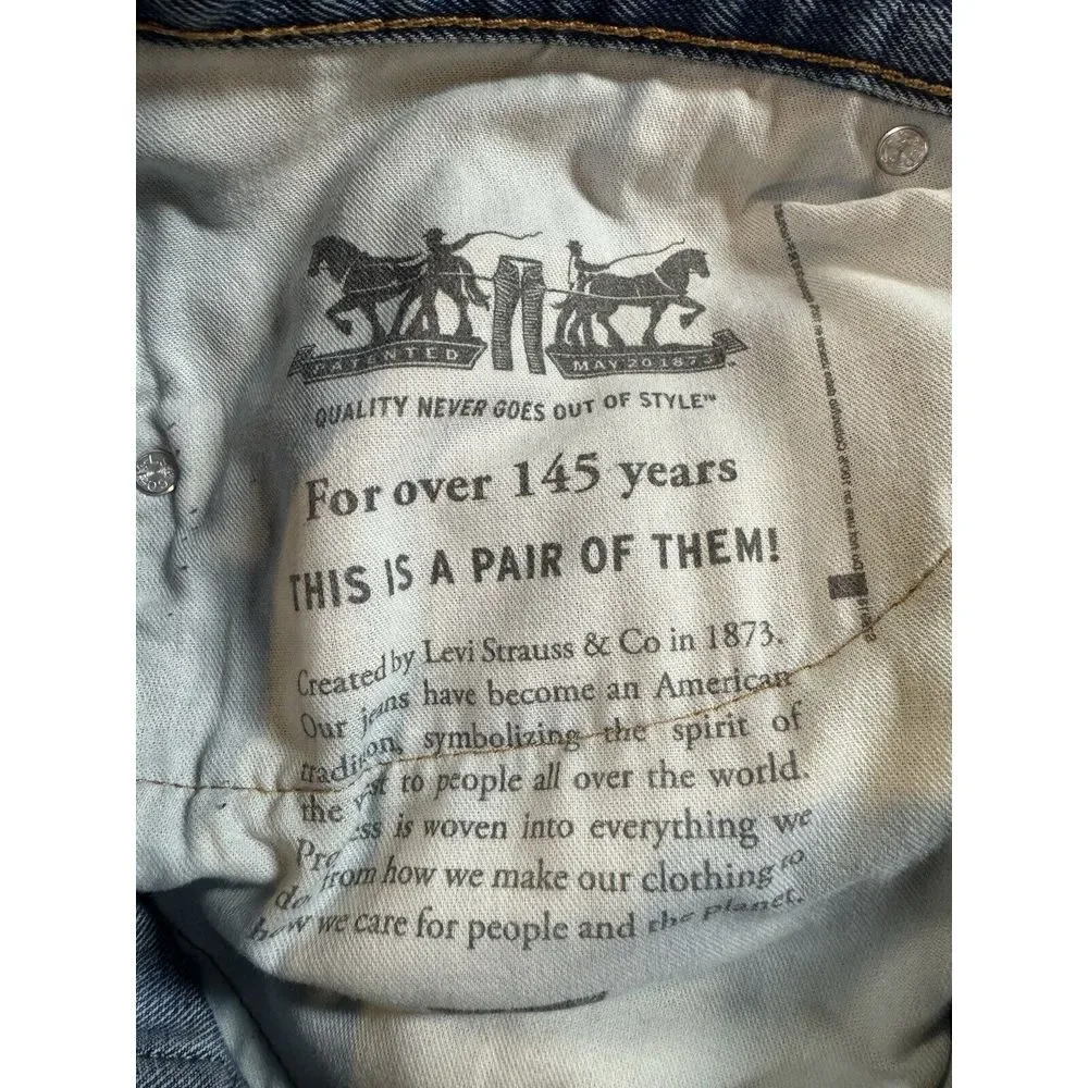 Levi 505 Jeans Men 38X30 Blue Denim 5-Pocket Easy‎ Care Casual Work Wear